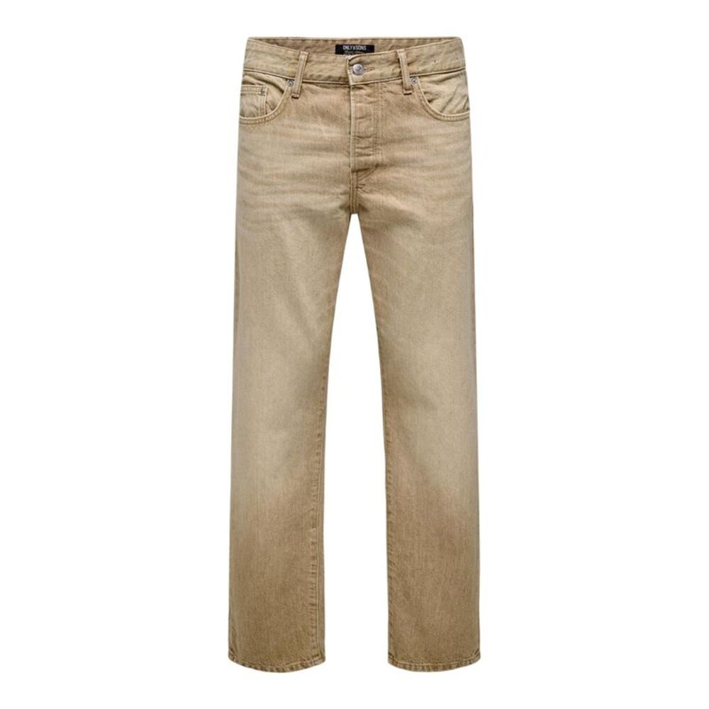 Only Mens Denim 5 Pockets Relaxed Fit Jeans / Beige